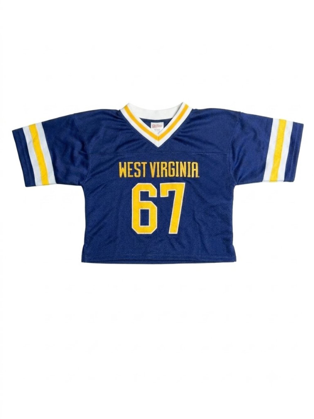 Hype & Vice West Virginia University Mountaineers Football Jersey Cropped XS NWT